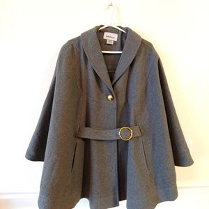 Venezia Wool Blend Gray Cape Coat